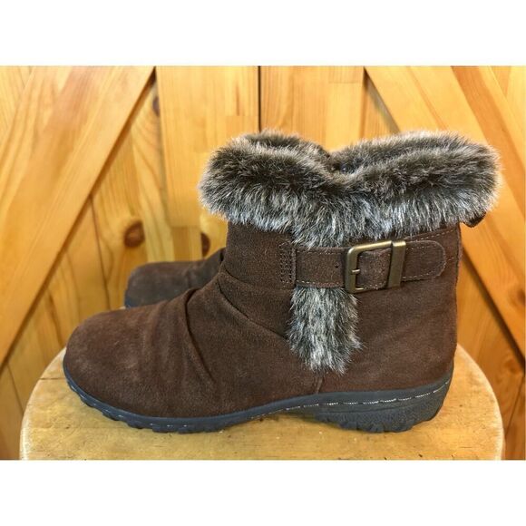 Khombu Lindsey Style Suede All Weather Winter BOOTS 1077489 Size 6M Brown - Picture 3 of 7